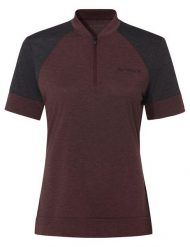 Koszulka damska Altissimo Q-Zip. Czerwone bluzki sportowe damskie Vaude, z materiału, bez kołnierzyka, bez ramiączek. Za 299.00 zł.
