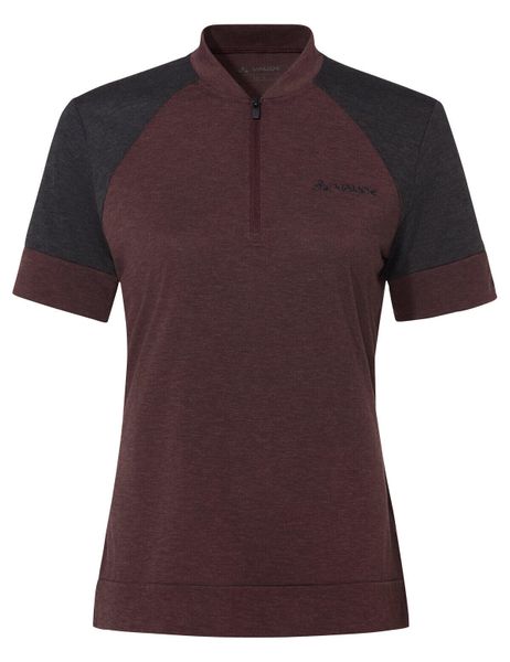 Koszulka damska Altissimo Q-Zip. Czerwone bluzki sportowe damskie Vaude, bez wzorów, z materiału, bez ramiączek. Za 299.00 zł.