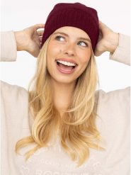 Zwillingsherz Kaszmirowa czapka w kolorze bordowym rozmiar: onesize. Czerwone czapki zimowe damskie Zwillingsherz, z kaszmiru. Za 210.81 zł.