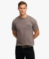 Superdry Tokyo Narrative luźny T-shirt z bawełny organicznej – Dark Pebble Grey. Szare t-shirty damskie Superdry., s, bez wzorów, z bawełny, bez kołnierzyka. Za 158.60 zł.