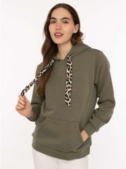 Zwillingsherz Bluza "Strong Soul" w kolorze khaki rozmiar: L/XL. Brązowe bluzy z kapturem damskie Zwillingsherz, l. Za 210.81 zł.