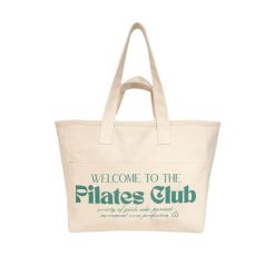 Torba Bawełniana - Welcome to the Pilates Club. Zielone torebki klasyczne damskie BESHAPED, bez wzorów, z bawełny, bez dodatków. Za 199.00 zł.
