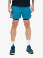 Spodenki do biegania La Sportiva Flow 5in Short. Niebieskie szorty męskie La Sportiva, bez wzorów, z materiału. Za 368.49 zł.