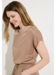 More & More Bluzka w kolorze jasnobrązowym rozmiar: 44. Brązowe bluzki damskie MORE & MORE, bez wzorów, bez kołnierzyka, bez ramiączek. Za 144.95 zł.