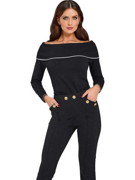 Heine Sweter w kolorze czarnym rozmiar: 38. Czarne swetry klasyczne damskie Heine, bez kołnierzyka. Za 65.38 zł.