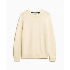 Damski sweter Superdry. Białe swetry klasyczne damskie Superdry., na zimę, z dzianiny, bez kołnierzyka. Za 284.00 zł.