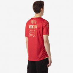 Koszulka Alpine F1 Kombat China Ocon 2024. Czerwone t-shirty sportowe męskie Kappa, l, z materiału, bez ramiączek, na fitness i siłownię. Za 292.70 zł.