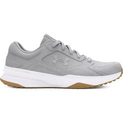 Under Armour W Edge Suede - damskie buty sportowe. Szare buty sportowe na co dzień damskie Under Armour, bez wzorów, z gumy. Za 328.60 zł.
