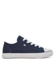 Tommy Hilfiger Trampki T3X9-33846-0890 M Niebieski. Niebieskie trampki i tenisówki chłopięce Tommy Hilfiger, bez wzorów, z materiału, bez zapięcia. Za 179.99 zł.