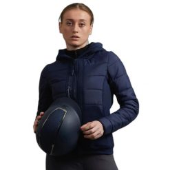 Kurtka jeździecka dla kobiet Premier Equine Agata. Niebieskie kurtki damskie PREMIER EQUINE, uniwersalny, bez wzorów, bez kaptura. Za 365.00 zł.