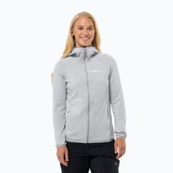 Bluza polarowa damska Jack Wolfskin Kolbenberg Hooded Fz. Szare bluzy bez kaptura damskie Jack Wolfskin, z polaru. Za 439.99 zł.