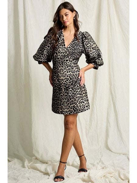 Joelle Sukienka w kolorze brązowo-beżowym rozmiar: 42. Brązowe sukienki damskie Joelle, bez wzorów, bez kołnierzyka, bez ramiączek, mini. Za 237.17 zł.