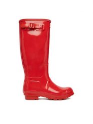 Hunter Kalosze CEO-18-1660 Czerwony. Czerwone kalosze damskie Hunter, bez wzorów, z kauczuku. Za 349.99 zł.