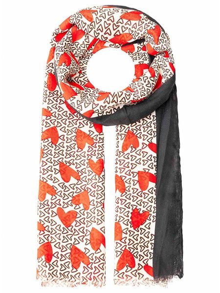 Zwillingsherz Szal w kolorze beżowo-czerwono-czarnym - 180 x 60 cm rozmiar: onesize. Brązowe szaliki i kominy damskie Zwillingsherz, bez wzorów, ze splotem. Za 104.64 zł.