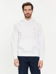 Tommy Hilfiger Bluza Flag Logo MW0MW34266 Biały Regular Fit. Białe bluzy bez kaptura męskie Tommy Hilfiger, m, z bawełny. Za 289.99 zł.