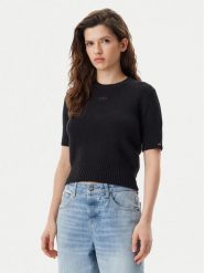 Tommy Jeans Sweter DW0DW20380 Czarny Regular Fit. Czarne swetry klasyczne damskie Tommy Jeans, m, z jeansu, bez kołnierzyka. Za 219.99 zł.