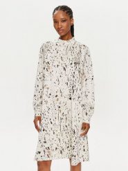 Bruuns Bazaar Sukienka koszulowa Phila BBW3865 Beżowy Relaxed Fit. Brązowe sukienki damskie Bruuns Bazaar, bez wzorów, z syntetyku, bez kołnierzyka, bez ramiączek, koszulowe. Za 499.99 zł.