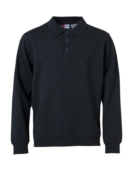 Clique Basic Polo Sweter – miękki i odporny materiał – anthracite melange. Szare swetry męskie CLIQUE, xl, bez wzorów, z bawełny, bez kołnierzyka. Za 159.63 zł.