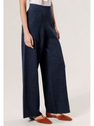 Rodier Wełniane spodnie w kolorze granatowym rozmiar: M. Niebieskie spodnie materiałowe damskie Rodier, bez wzorów, z materiału, klasyczne, z standardowym stanem. Za 392.52 zł.