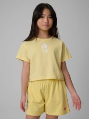 4F T-shirt regular z nadrukiem dziewczęcy - żółty 128 (7-8 lat). Żółte koszulki dziewczęce 4f, bez wzorów, z bawełny, bez ramiączek. Za 39.99 zł.