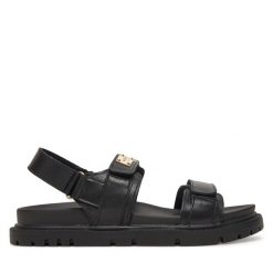 Sandały MEXX. Czarne sandały damskie Mexx, bez wzorów, bez obcasa, na płaskiej podeszwie. Za 279.99 zł.