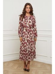 L'armoire de Suzette Sukienka w kolorze brązowo-bordowo-kremowym rozmiar: 38/40. Czerwone sukienki damskie L'armoire de Suzette, l, bez wzorów, klasyczne, bez kołnierzyka, bez ramiączek, maxi. Za 152.98 zł.