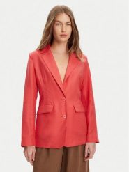 United Colors Of Benetton Marynarka 25BVDW036 Czerwony Regular Fit. Czerwone marynarki i żakiety damskie United Colors Of Benetton, bez wzorów, ze lnu. Za 329.99 zł.