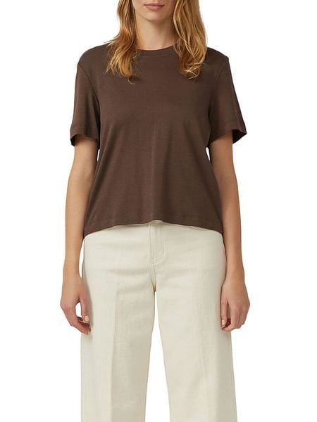 S.Oliver Koszulka w kolorze brązowym rozmiar: 40. Brązowe bluzki damskie S.Oliver, s, bez wzorów, z bawełny, bez kołnierzyka, bez ramiączek. Za 39.77 zł.