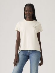 Levi's Koszulka w kolorze kremowym rozmiar: M. Brązowe bluzki damskie Levi's, m, bez wzorów, z bawełny, bez kołnierzyka. Za 79.77 zł.