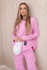Komplet new punto bluza + spodnie cukierkowy róż. Czerwone bluzy bez kaptura damskie KESI, l, z bawełny. Za 347.13 zł.