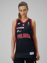 4F Koszulka meczowa replika wyjazdowa z sezonu 2025/26 damska 4F x Polonia Warszawa - czarna XXL. Czarne bluzki sportowe damskie 4f, xxl, z dzianiny, bez kołnierzyka, bez ramiączek. Za 189.99 zł.