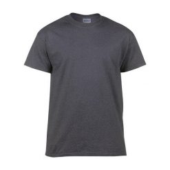 Ciężka Bawełniana Koszulka Z Krótkim Rękawem Dla Dorosłych Unisex. Szare bluzki damskie Gildan, xl, bez wzorów, z bawełny, sportowe, bez kołnierzyka, bez ramiączek. Za 30.99 zł.
