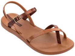 Sandały plażowe damskie Ipanema Fashion Sandal VIII FEM. Brązowe sandały damskie Ipanema, bez wzorów, z gumy, bez obcasa, na płaskiej podeszwie. Za 86.24 zł.