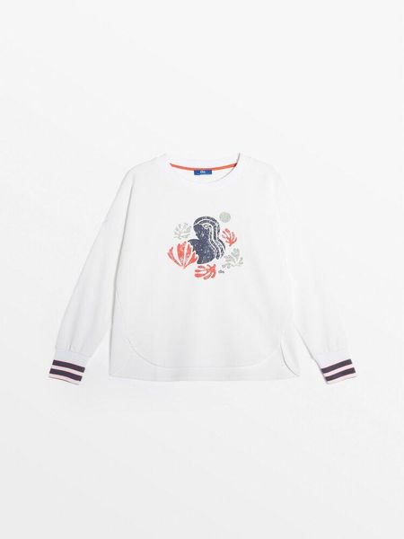 Sweter Damski TBS Melisron. Białe swetry klasyczne damskie Tbs, na lato, xl, z bawełny, bez kołnierzyka. Za 339.00 zł.