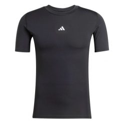 Koszulka adidas Techfit. Czarne t-shirty sportowe męskie Adidas, m, z elastanu, bez ramiączek, do piłki nożnej, techfit (adidas). Za 109.99 zł.