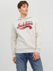 Jack & Jones Bluza Logo 12233597 Szary Standard Fit. Szare bluzy bez kaptura męskie Jack & Jones, m, z syntetyku. Za 109.99 zł.