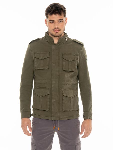 Kurtka z bawełna z zamek błyskawiczny na co dzień. Zielone kurtki męskie LEONE 1947 APPAREL, m, bez wzorów, z bawełny, eleganckie, bez kaptura. Za 711.49 zł.