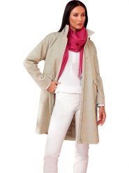 Heine Płaszcz przejściowy w kolorze beżowym rozmiar: 48. Brązowe płaszcze damskie Heine, bez wzorów. Za 120.45 zł.