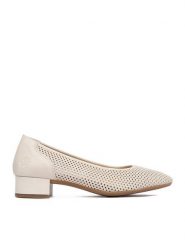 Rieker Czółenka CEO-43459-60 Beżowy jasny. Brązowe czółenka damskie Rieker, bez wzorów, ze skóry, bez obcasa. Za 329.99 zł.