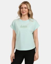 Damska bawełniana koszulka Kilpi NELLIM-W. Zielone t-shirty damskie Kilpi, bez wzorów, z bawełny, bez kołnierzyka. Za 91.56 zł.