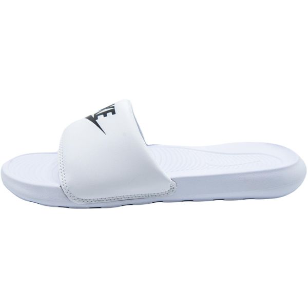 Klapki damskie Nike Victori One Slide. Białe klapki damskie Nike, bez wzorów, z materiału, bez obcasa. Za 309.99 zł.