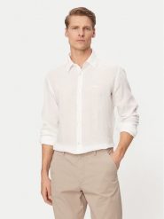 BOSS Koszula Relegant 50567579 Biały Regular Fit. Białe koszule męskie Boss, m, bez wzorów, ze lnu, bez kołnierzyka, bez ramiączek. Za 499.99 zł.