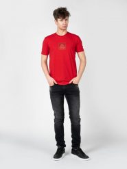 Iceberg T-Shirt "C-Neck" | F020639A | Mężczyzna | Czerwony. Czerwone t-shirty męskie Iceberg, m, bez wzorów, z bawełny, bez kołnierzyka. W wyprzedaży za 349.00 zł.