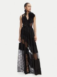 Babylon Sukienka wieczorowa EL0707 Czarny Regular Fit. Czarne sukienki damskie Babylon, bez wzorów, z syntetyku, wizytowe, bez kołnierzyka, bez ramiączek. Za 2,609.00 zł.