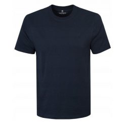 Koszulka Męska (T-Shirt) - Pako Jeans - Granat, Dekolt U-Neck (Okrągły). Niebieskie t-shirty męskie Pako Jeans, l, bez wzorów, z bawełny, bez kołnierzyka. Za 65.00 zł.