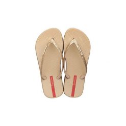 Świecące Japonki Ipanema Maxi Damskie. Żółte klapki damskie Ipanema, bez wzorów, z materiału, bez obcasa. Za 86.24 zł.