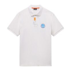 Koszulka polo męska Napapijri E-Clanis. Białe koszulki polo męskie Napapijri, l, bez wzorów, bez ramiączek. Za 229.99 zł.