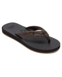 Sandały dla Mężczyzn CARVER SQUISH. Brązowe sandały męskie Quiksilver, z gumy, bez zapięcia. Za 129.99 zł.
