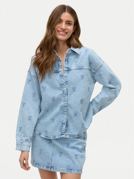 Vero Moda Koszula jeansowa Hayden 10326371 Niebieski Oversize. Niebieskie koszule damskie Vero Moda, s, bez wzorów, z bawełny, bez kołnierzyka, bez ramiączek. Za 129.99 zł.