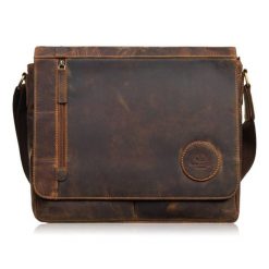 Męska brązowa torba na ramie ze skóry naturalnej vintage Paolo Peruzzi T-147-HBR. Brązowe torby męskie na ramię bez wzorów, ze skóry, na ramię. Za 359.00 zł.